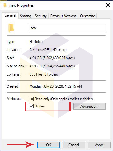 مخفی کردن فایل و پوشه در ویندوز 10 با استفاده از File Explorer