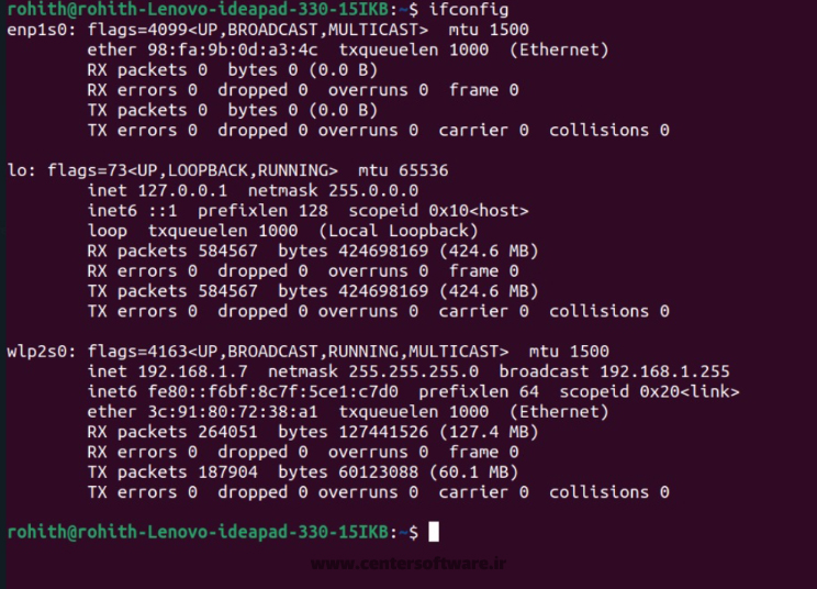 ابزار ifconfig (لینوکس) در عیب یابی شبکه
