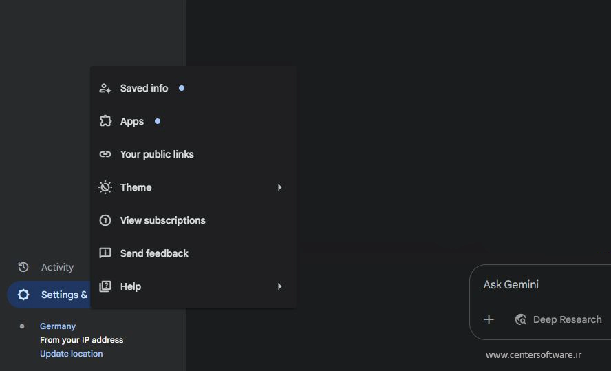 آشنایی با تنظیمات گوگل Gemini