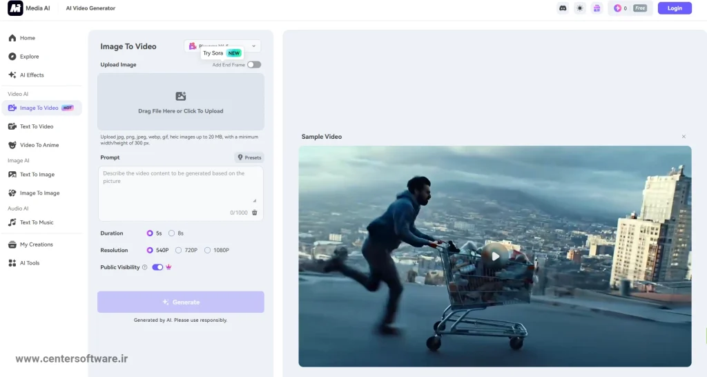 Media.io؛ ابزار تبدیل عکس به ویدیو با AI